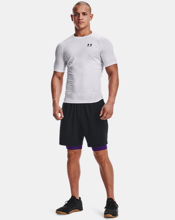 Men's HeatGear® Armour Compression Shorts, Purple, pdpMainDesktop image number 2